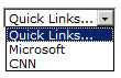 Quick Links Drop Down Menu