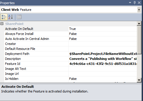 Feature Properties Window