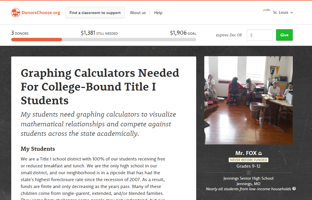 Donors Choose Calculator Project