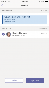 Approve Shift Request