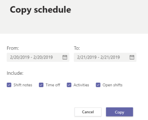 Copy Schedule