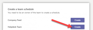 Create Shift Schedule Dialog