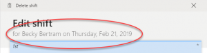 Edit Shift Per Person