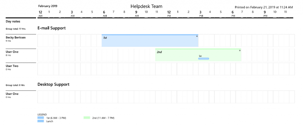 Shift Schedule PDF